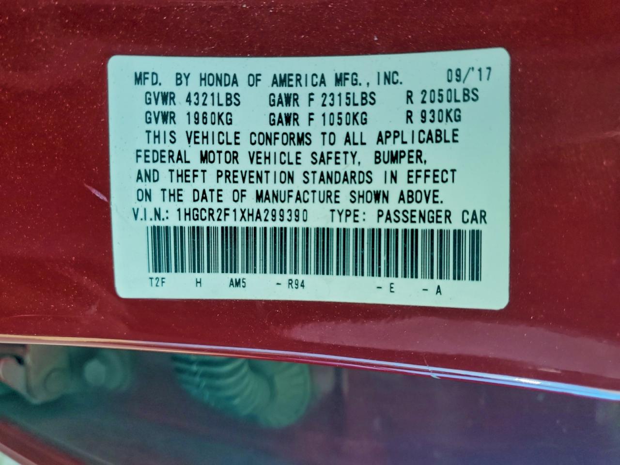 2017 HONDA ACCORD SPORT SPECIAL EDITION photo 12