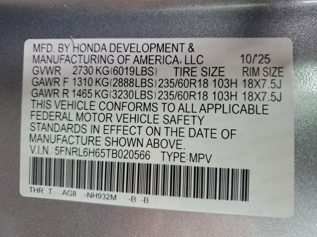2026 HONDA ODYSSEY EXL photo 13
