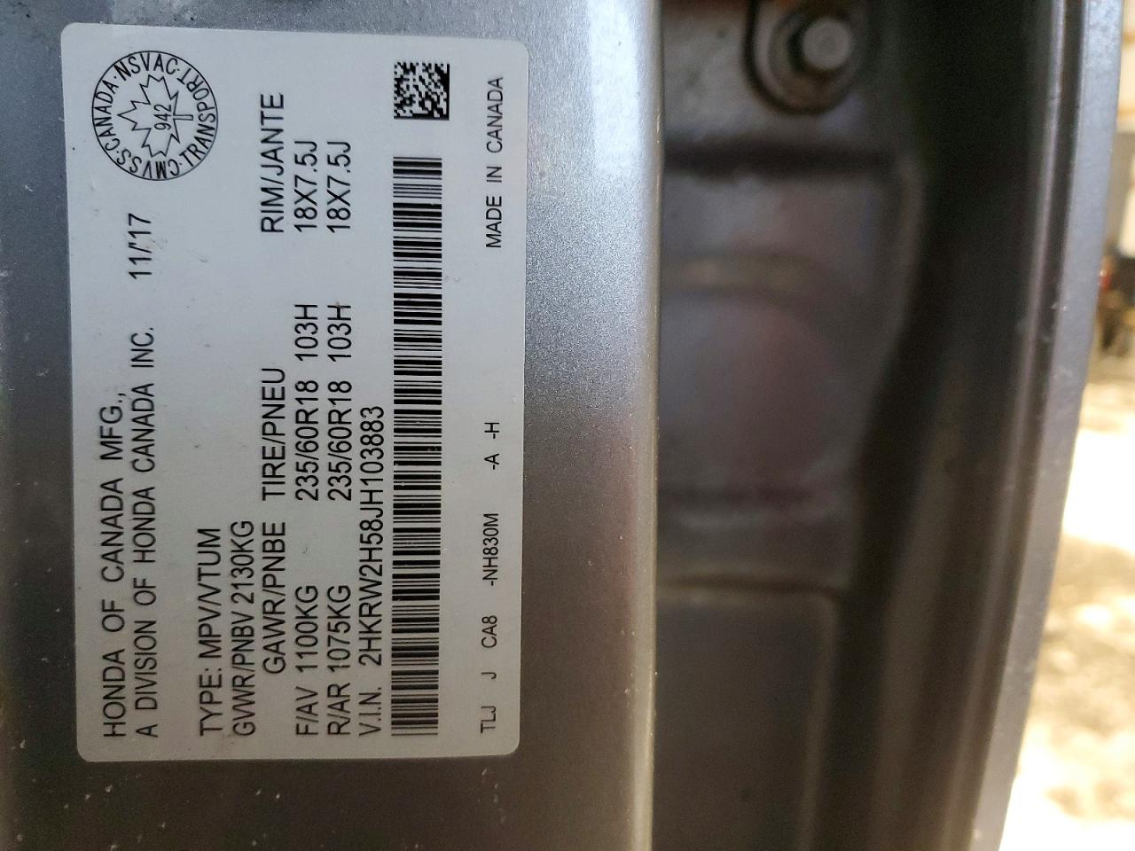 2018 HONDA CR-V EX photo 37