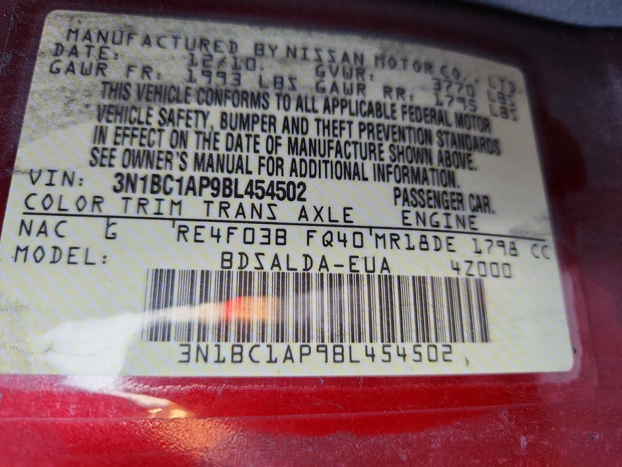 2011 NISSAN VERSA S photo 25