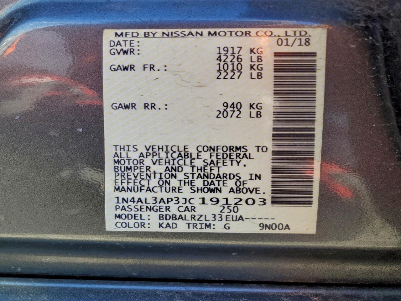 2018 NISSAN ALTIMA 2.5 photo 25