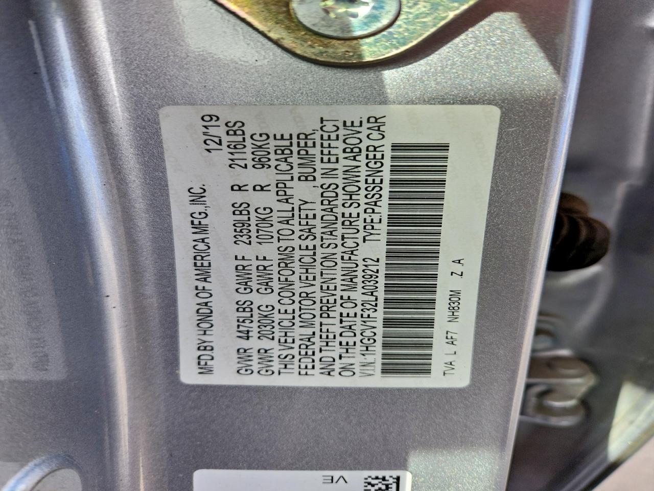 2020 HONDA ACCORD SPORT photo 23