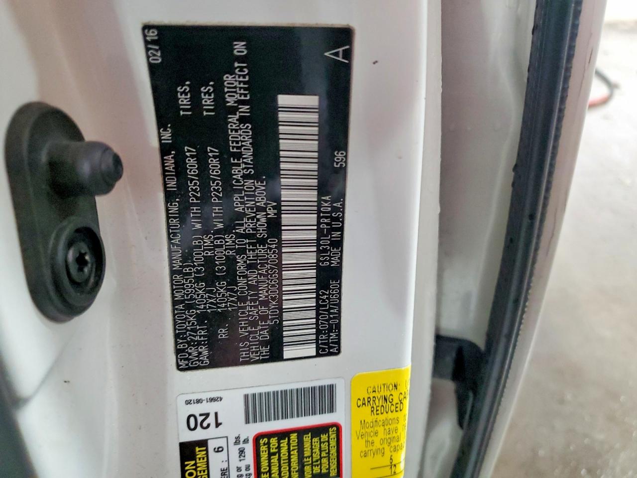2016 TOYOTA SIENNA XLE 8-PASSENGER photo 13