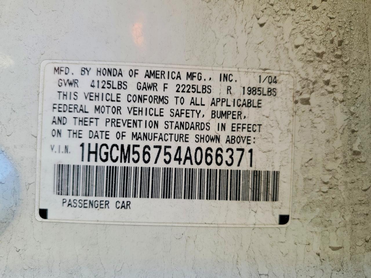 2004 HONDA ACCORD EX photo 34