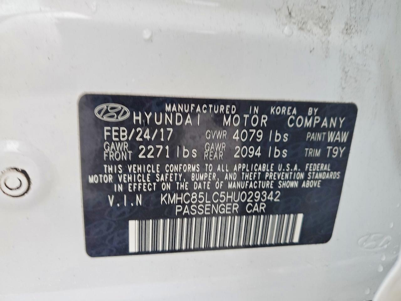 2017 HYUNDAI IONIQ LIMITED photo 13