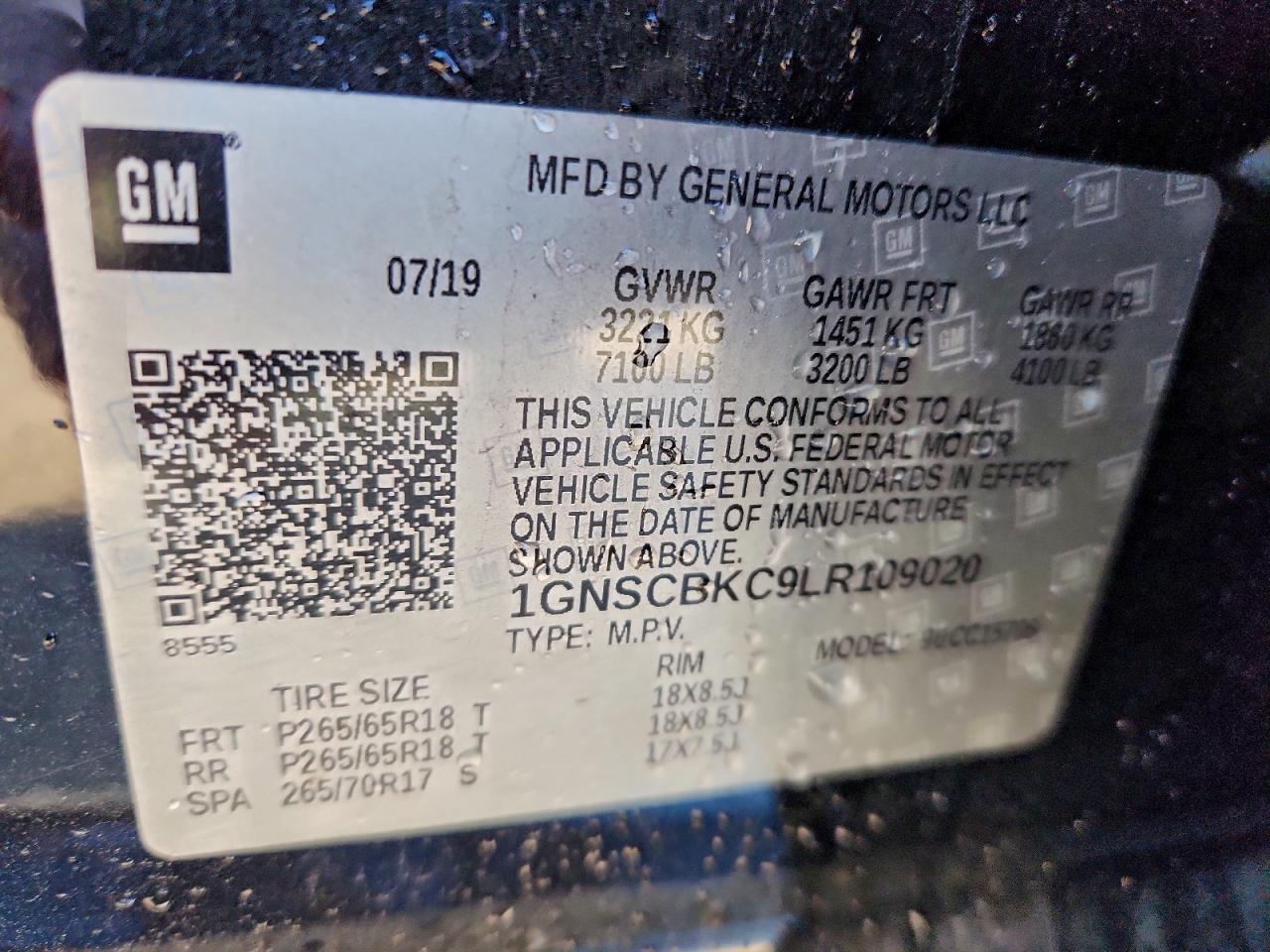 2020 CHEVROLET TAHOE C1500 LT photo 49