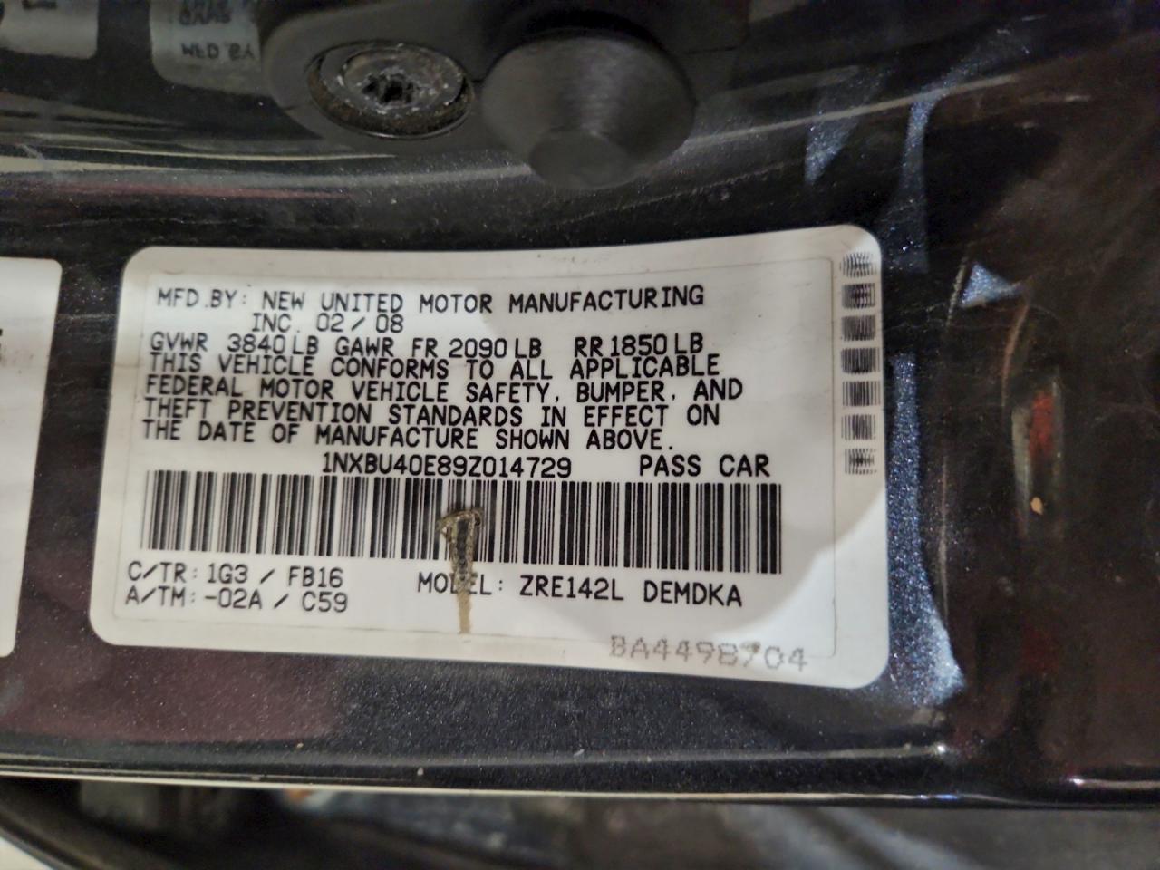 2009 TOYOTA COROLLA BASE photo 23