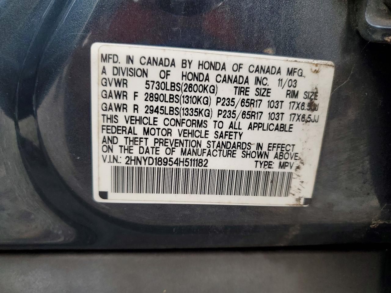 2004 ACURA MDX TOURING photo 25