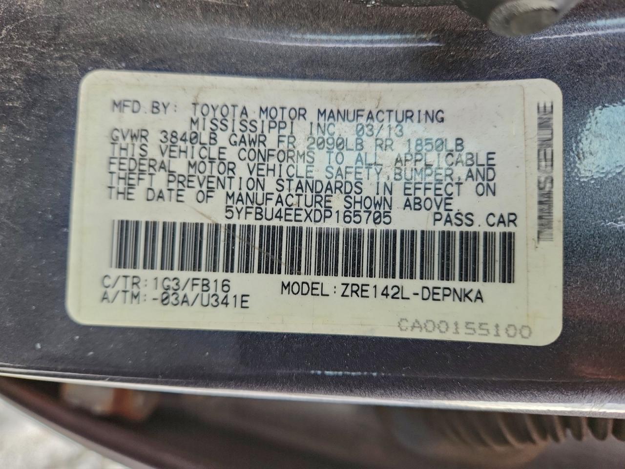 2013 TOYOTA COROLLA BASE photo 23