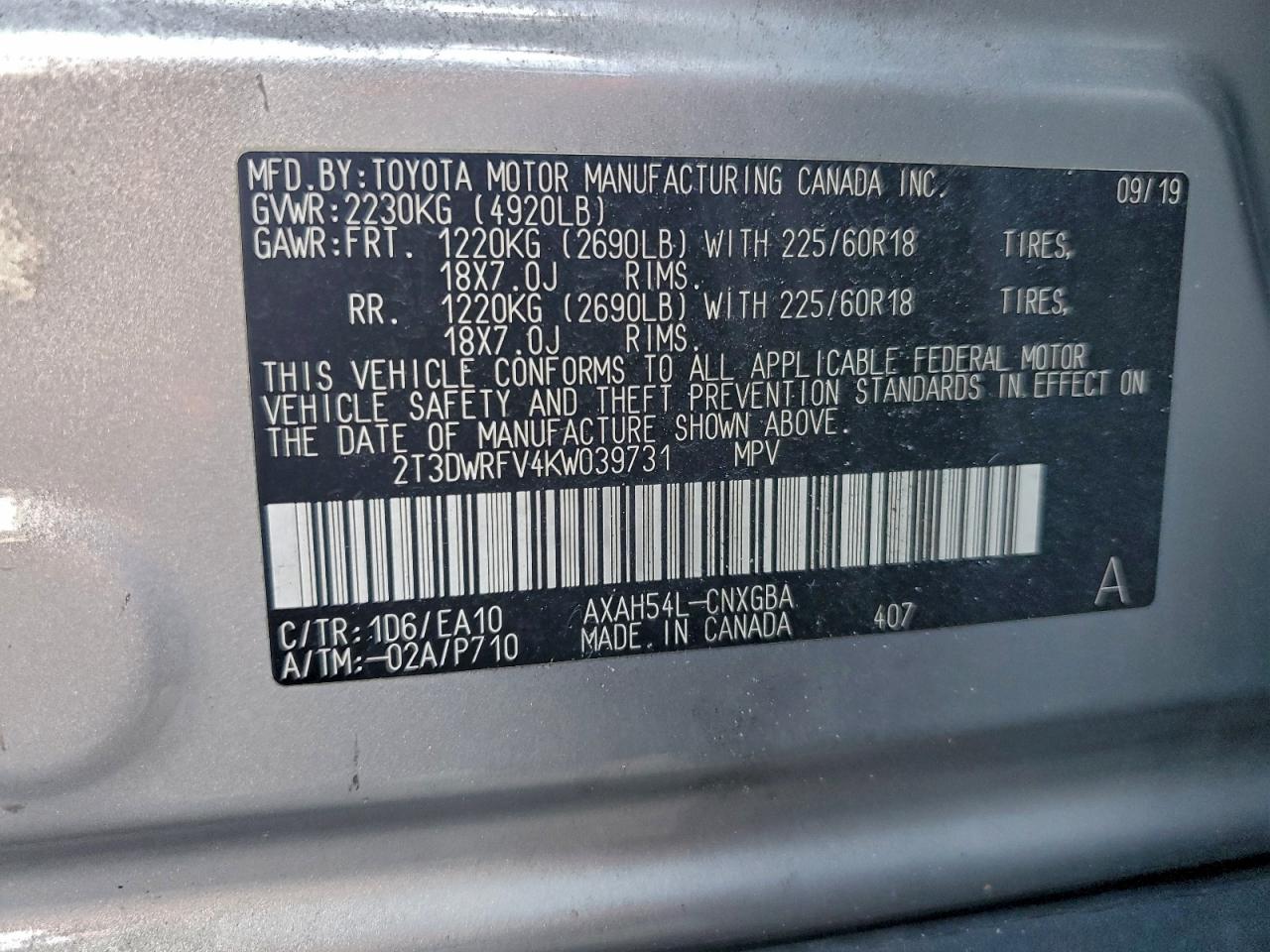 2019 TOYOTA RAV4 LIMITED photo 27