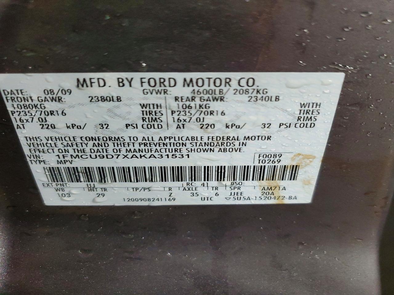 2010 FORD ESCAPE XLT photo 12