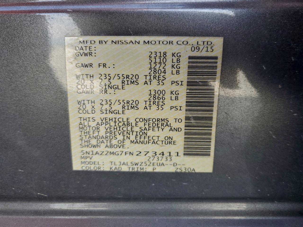 2015 NISSAN MURANO S photo 12
