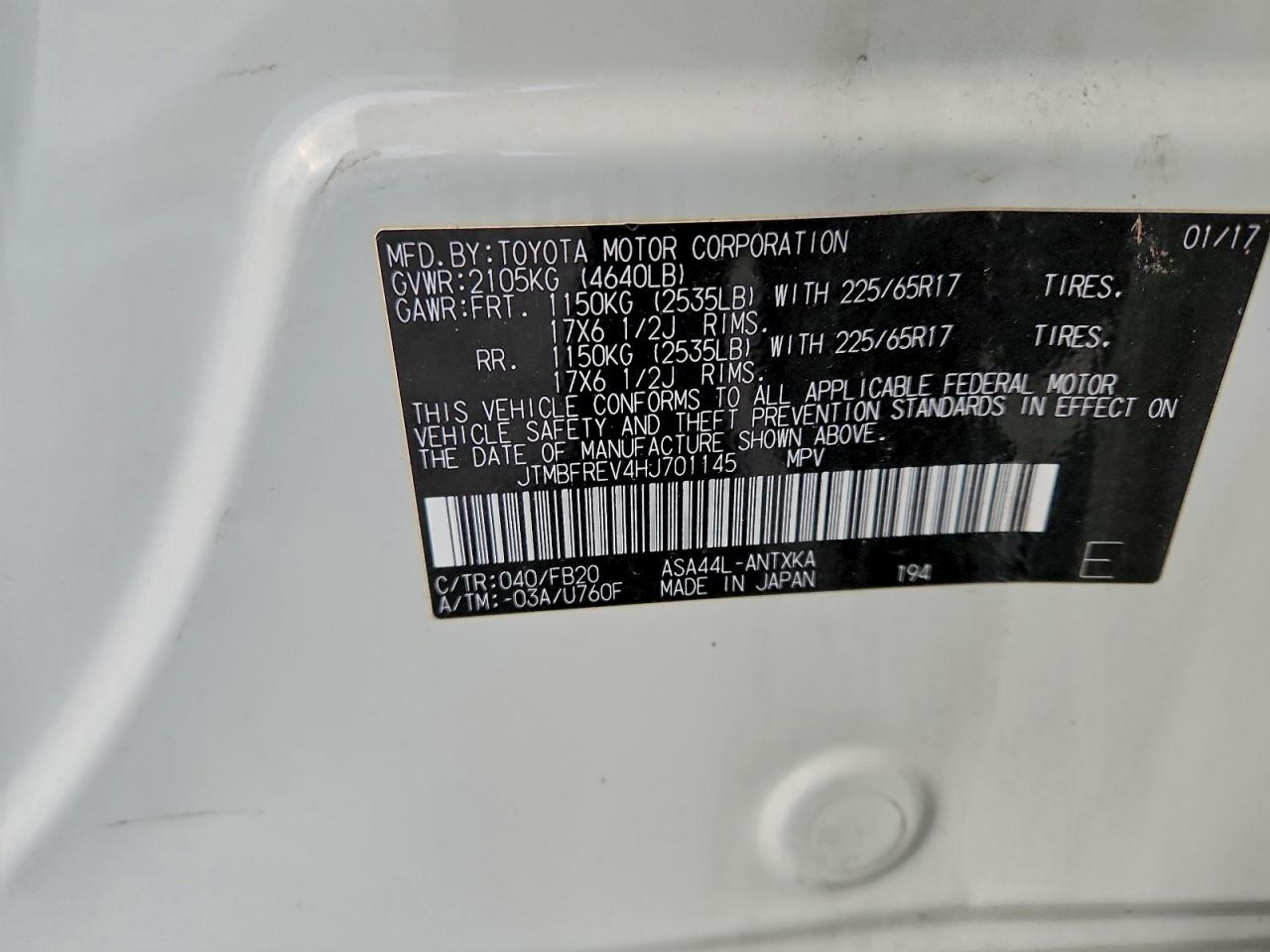 2017 TOYOTA RAV4 LE photo 37