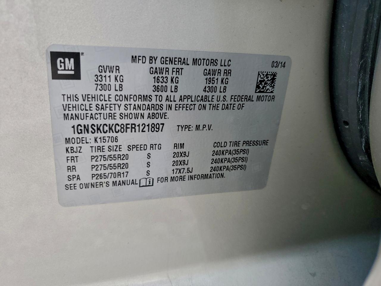 2015 CHEVROLET TAHOE K1500 LTZ photo 25