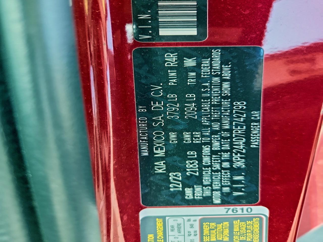 2024 KIA FORTE LX photo 12