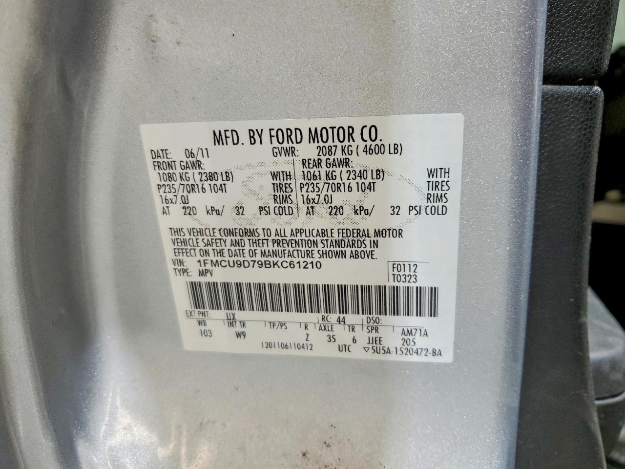 2011 FORD ESCAPE XLT photo 37