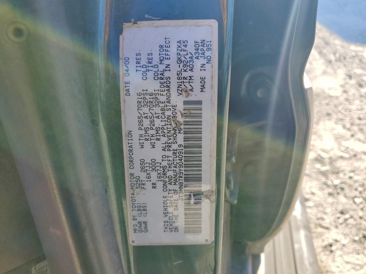 2000 TOYOTA 4RUNNER LIMITED photo 13