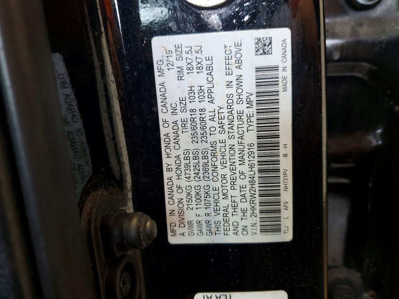 2020 HONDA CR-V EXL photo 25