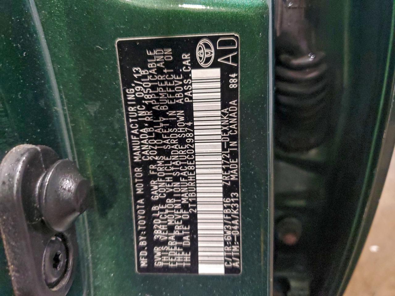 2014 TOYOTA COROLLA L photo 23