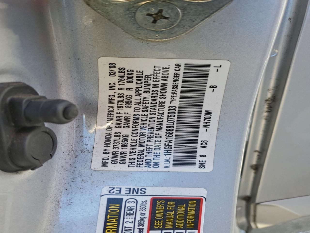 2008 HONDA CIVIC EX photo 23