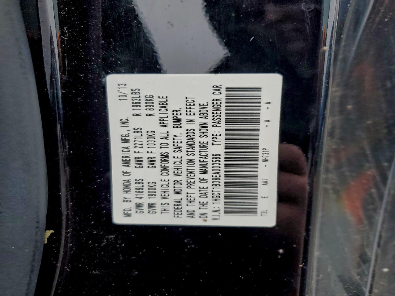 2014 HONDA ACCORD LX-S photo 13