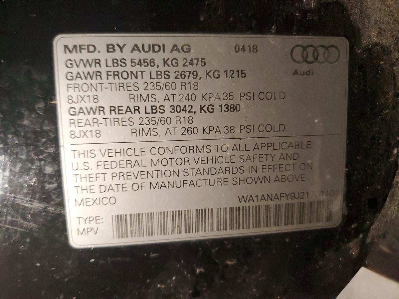 2018 AUDI Q5 PREMIUM photo 37