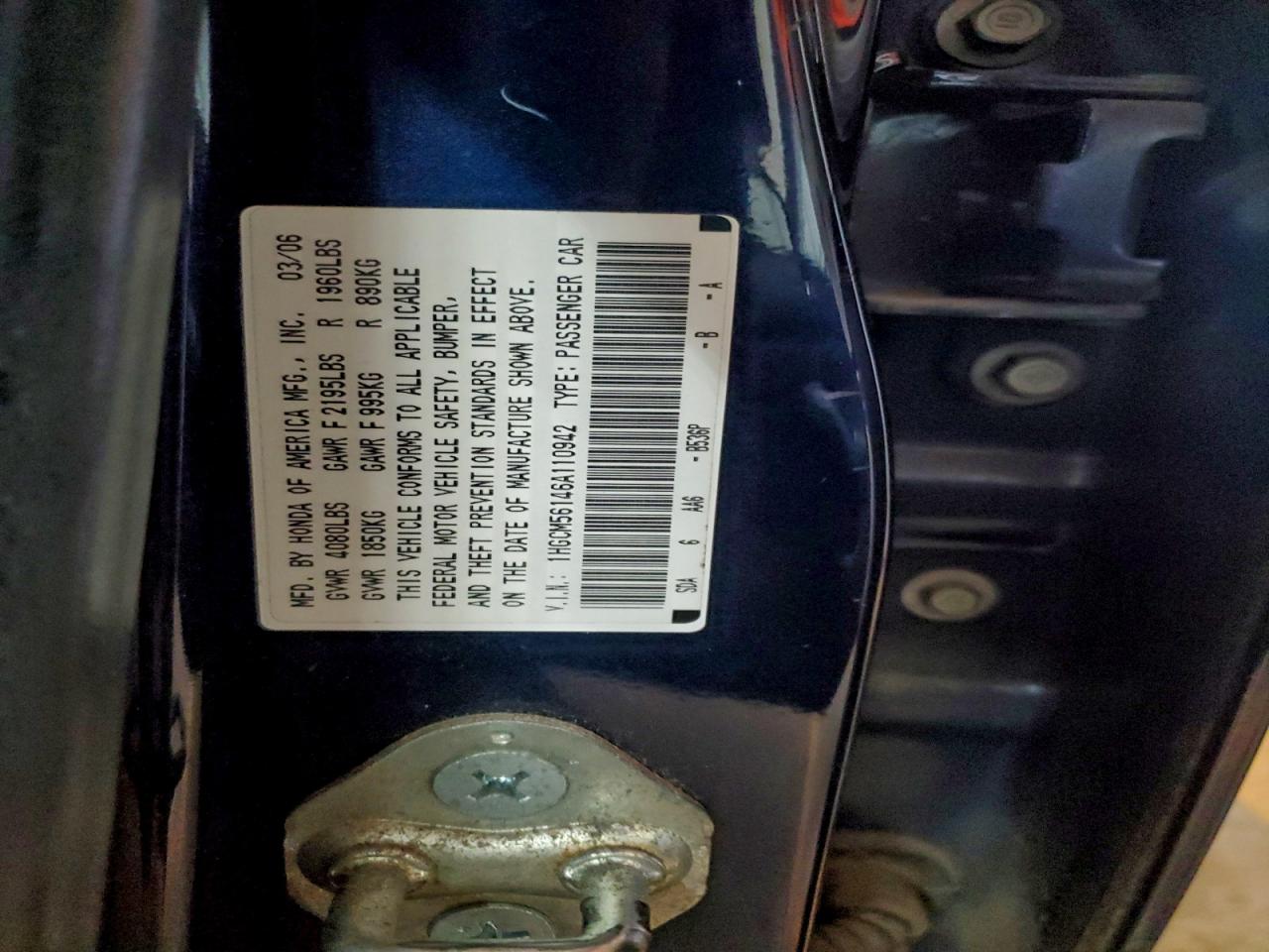 2006 HONDA ACCORD VALUE photo 12