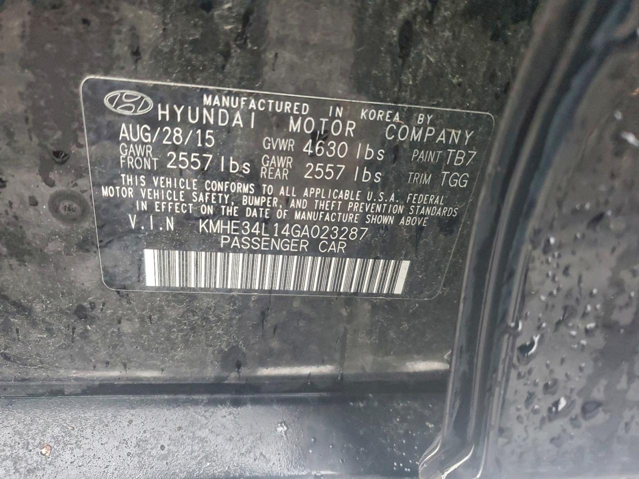 2016 HYUNDAI SONATA HYBRID photo 34