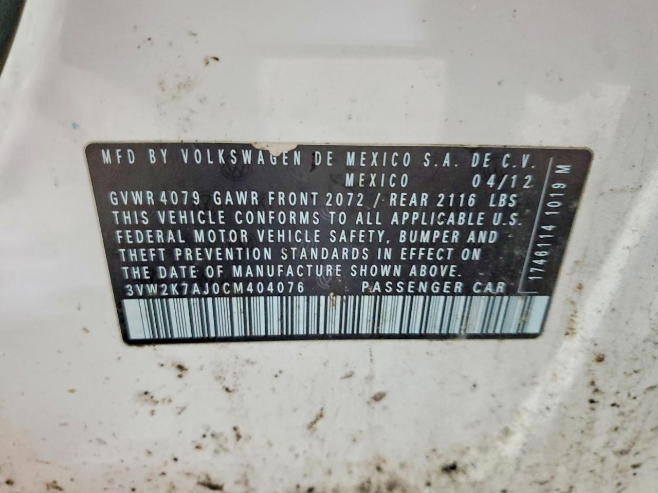 2012 VOLKSWAGEN JETTA BASE photo 13