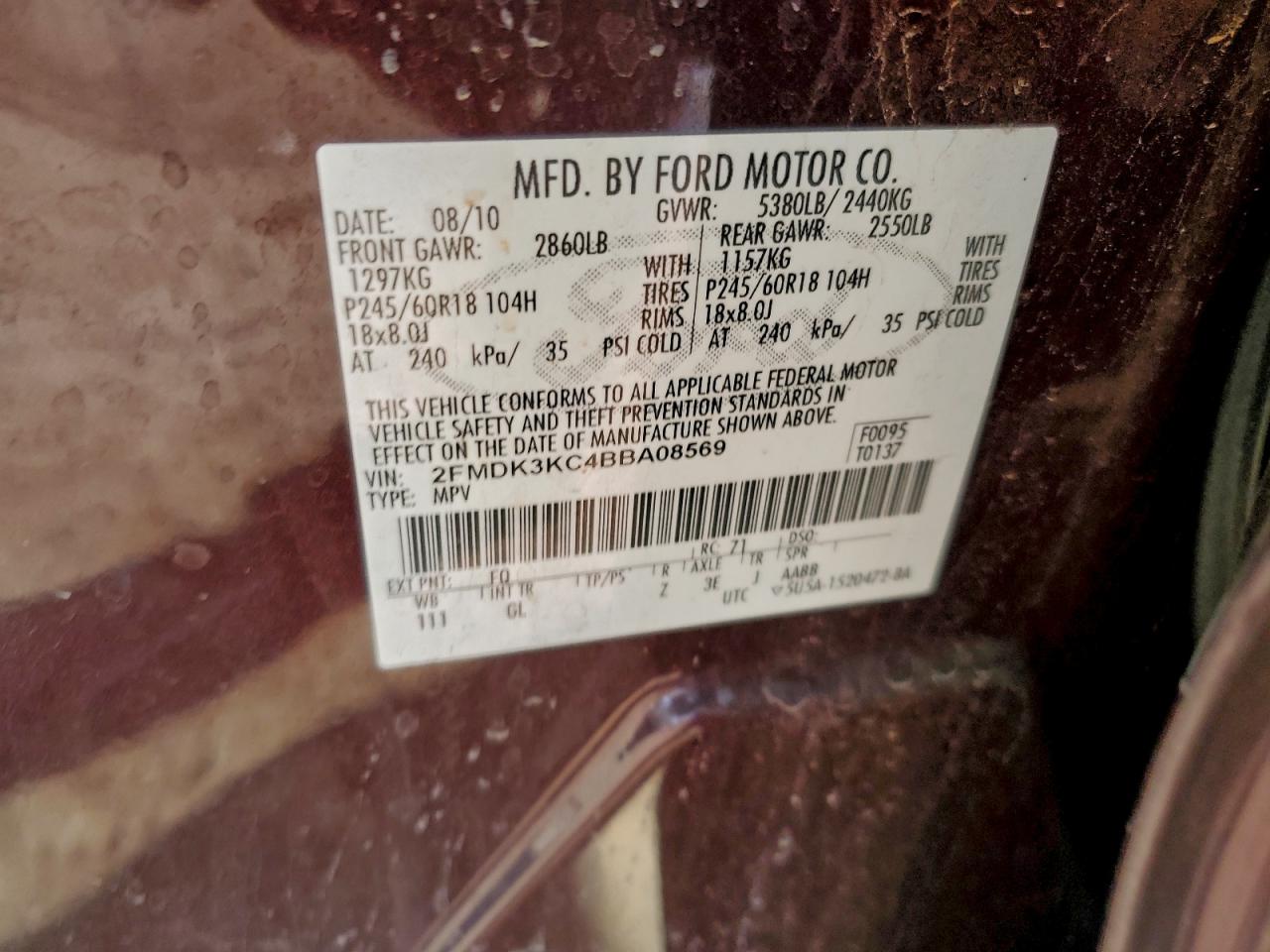 2011 FORD EDGE LIMITED photo 25