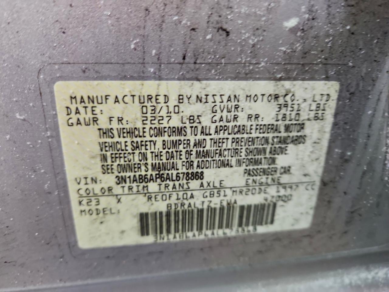 2010 NISSAN SENTRA 2.0 photo 23