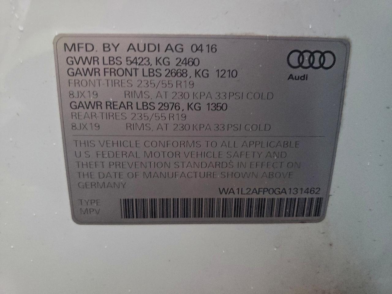 2016 AUDI Q5 PREMIUM PLUS photo 13