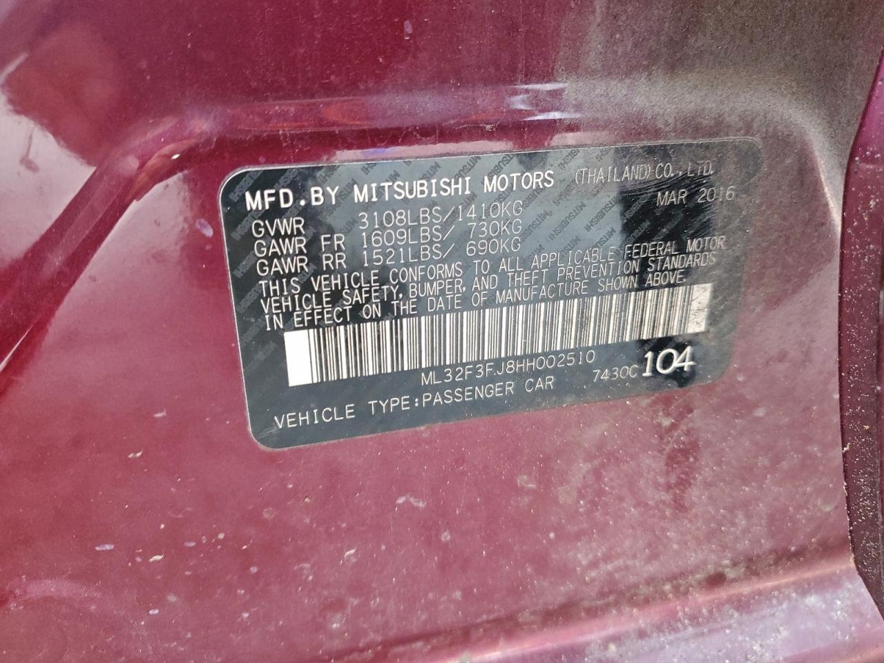 2017 MITSUBISHI MIRAGE G4 ES photo 12