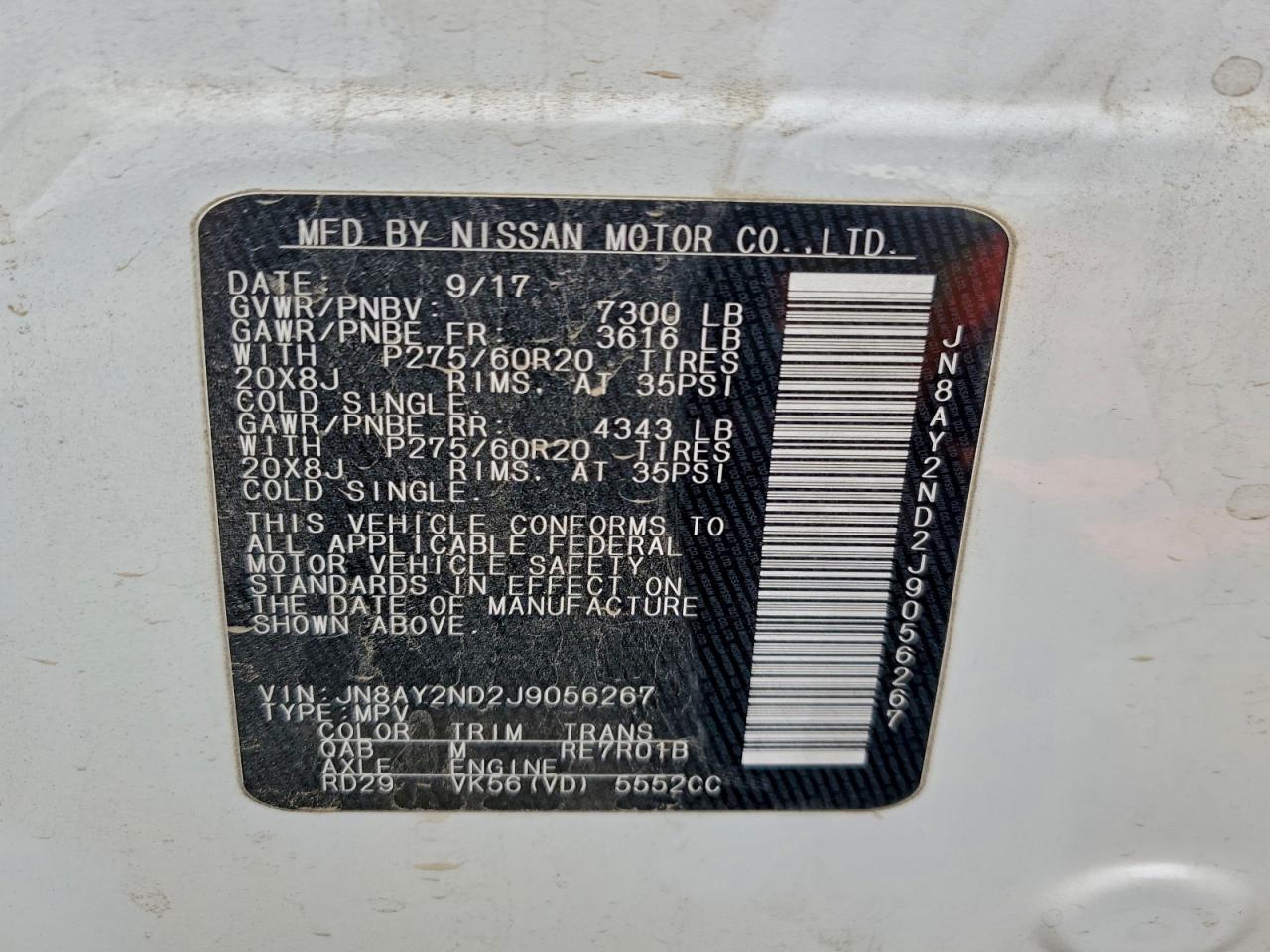 2018 NISSAN ARMADA SV photo 40