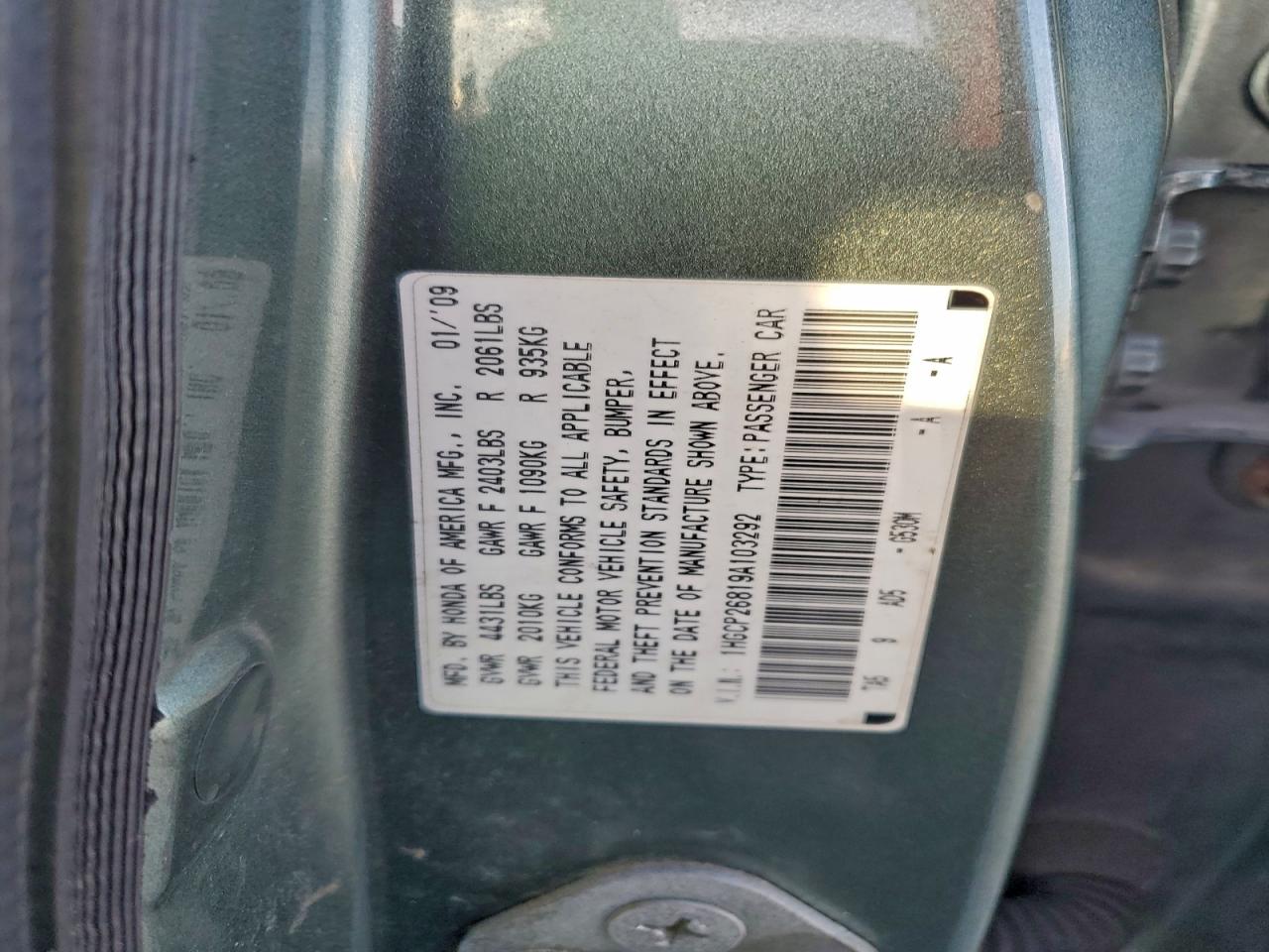 2009 HONDA ACCORD EXL photo 23