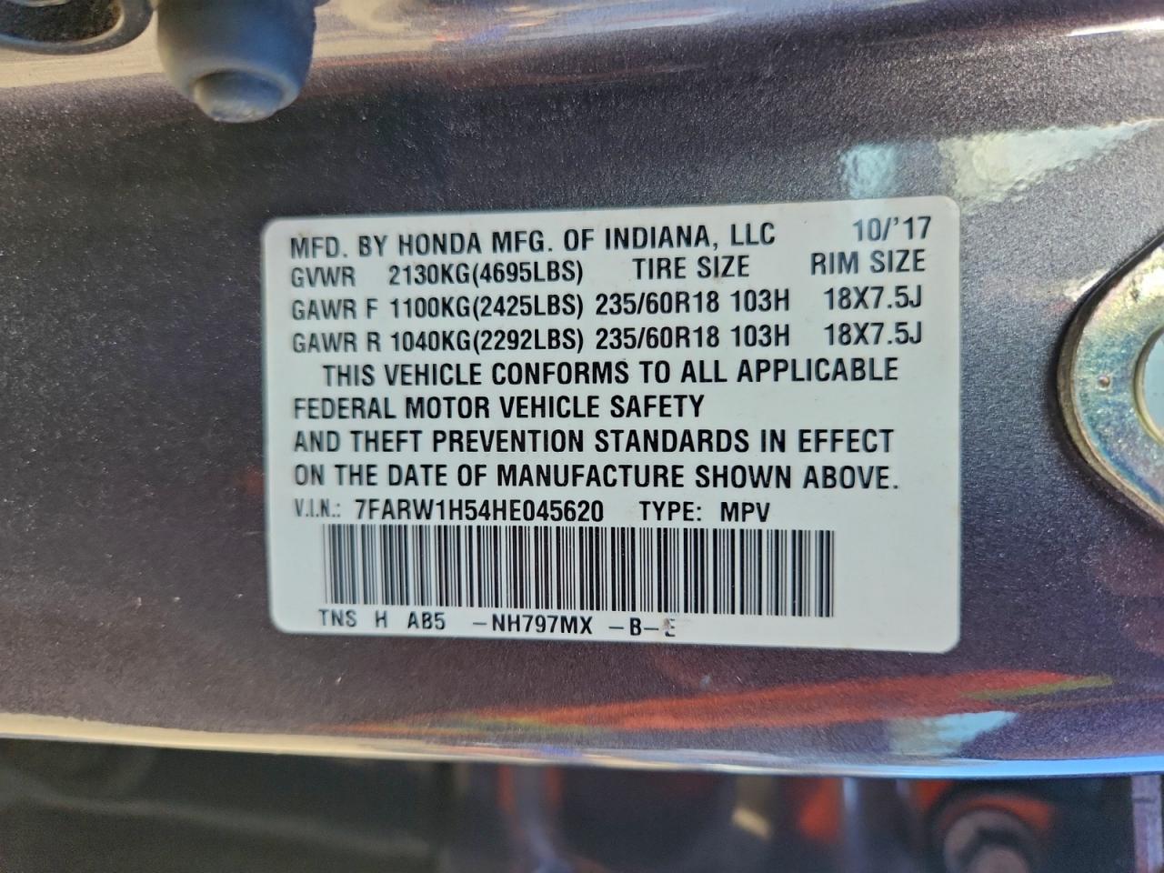 2017 HONDA CR-V EX photo 25