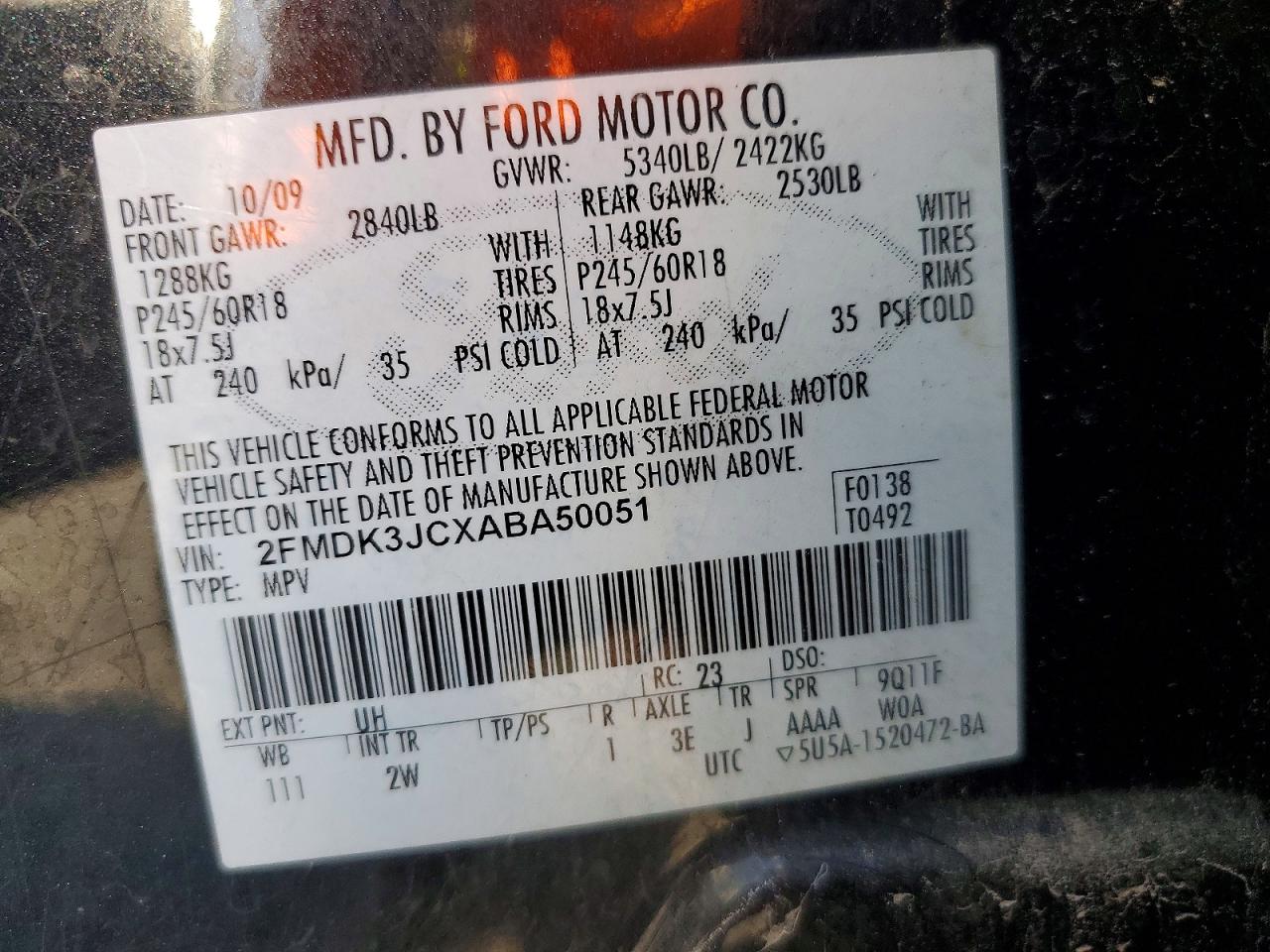 2010 FORD EDGE SEL photo 40