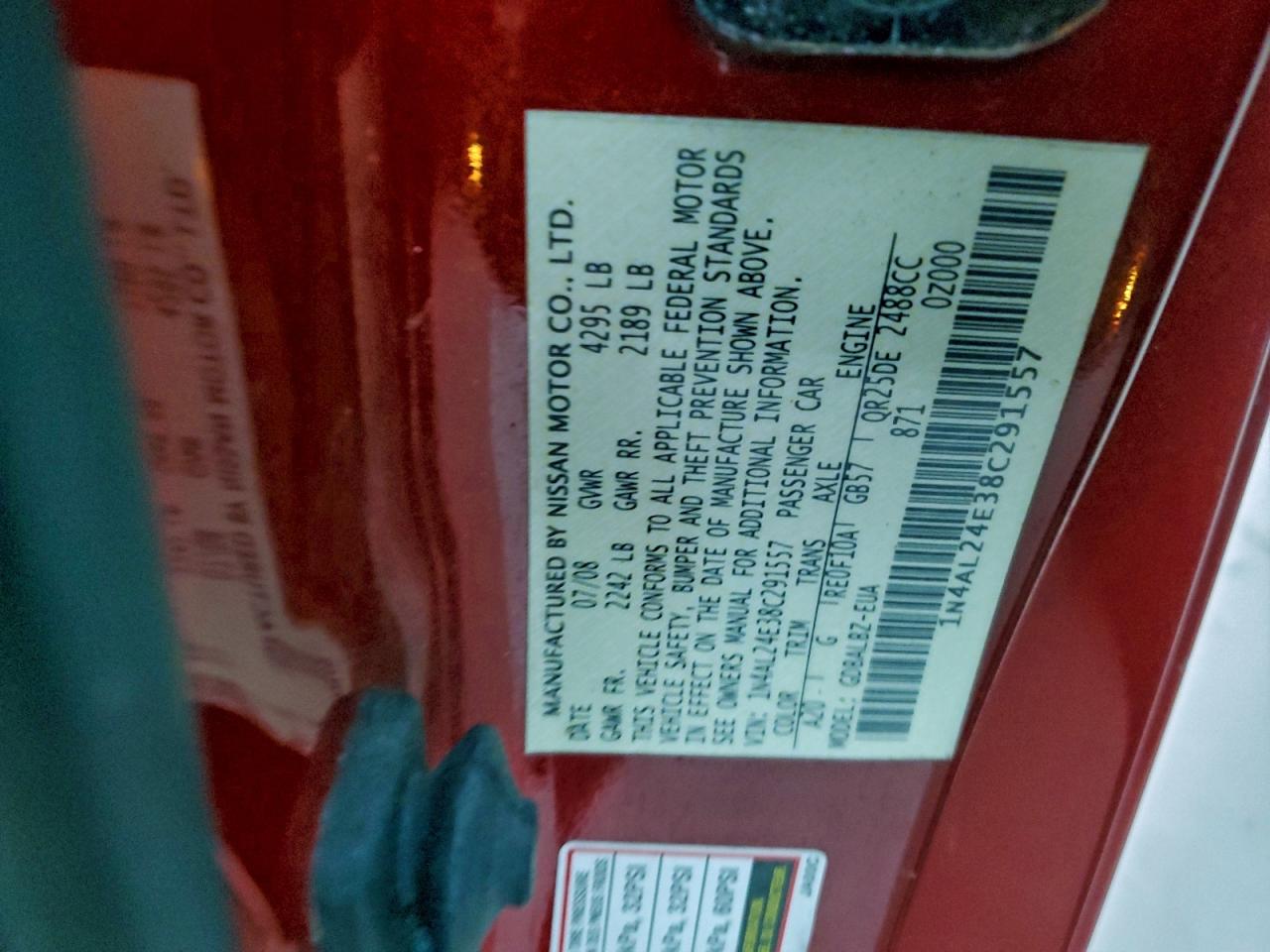 2008 NISSAN ALTIMA 2.5S photo 34