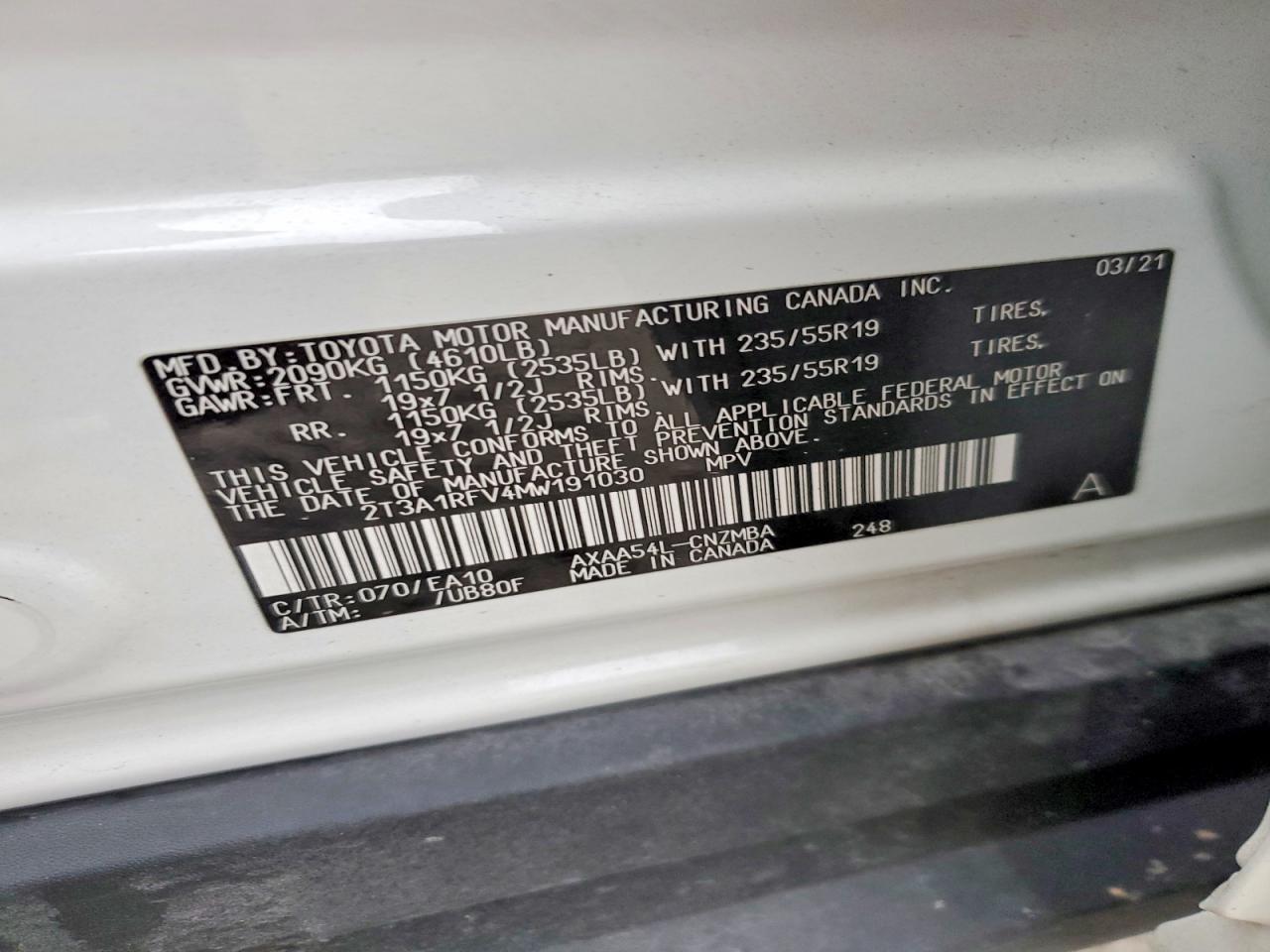 2021 TOYOTA RAV4 XLE PREMIUM photo 13