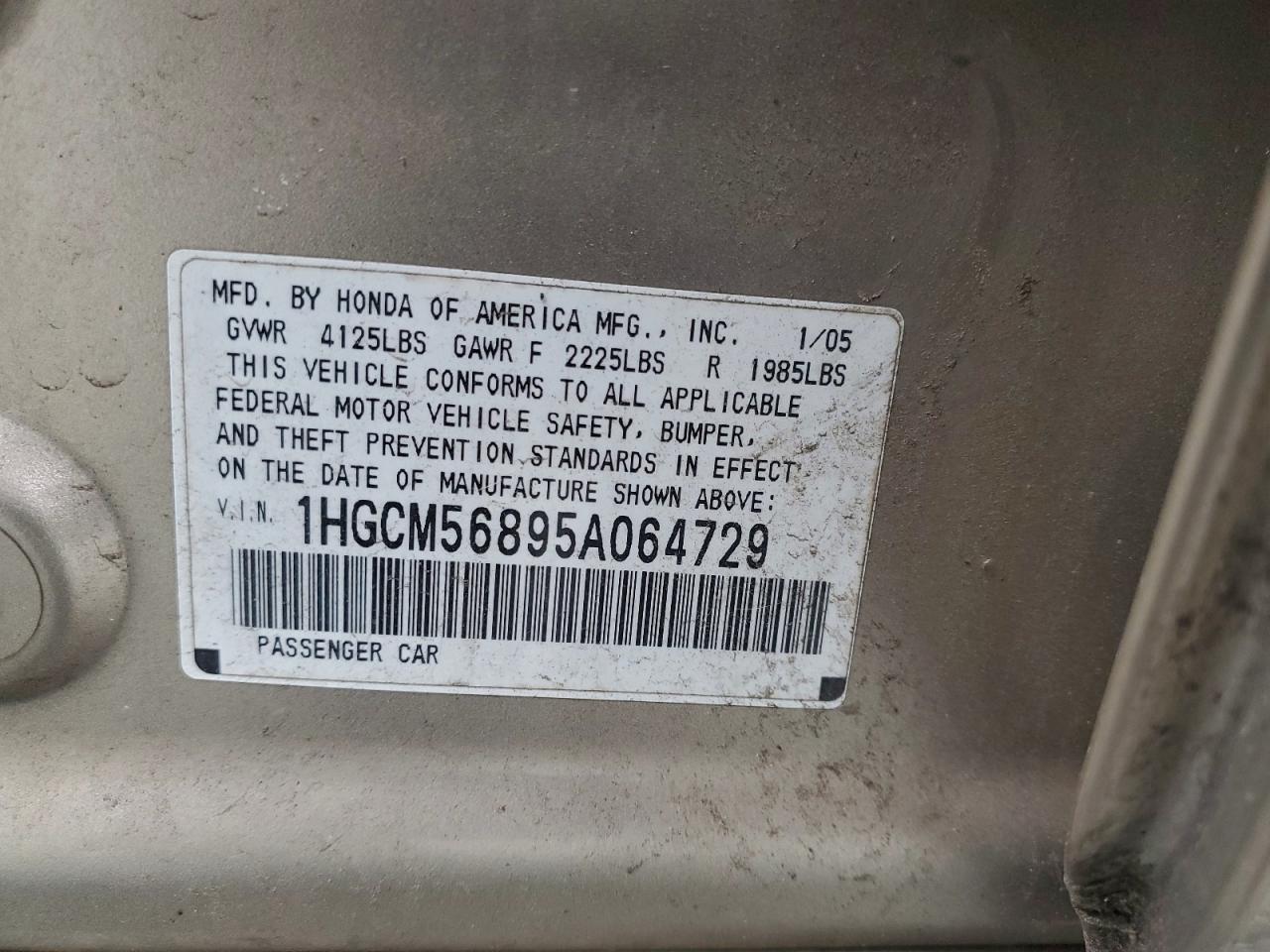 2005 HONDA ACCORD EX photo 23