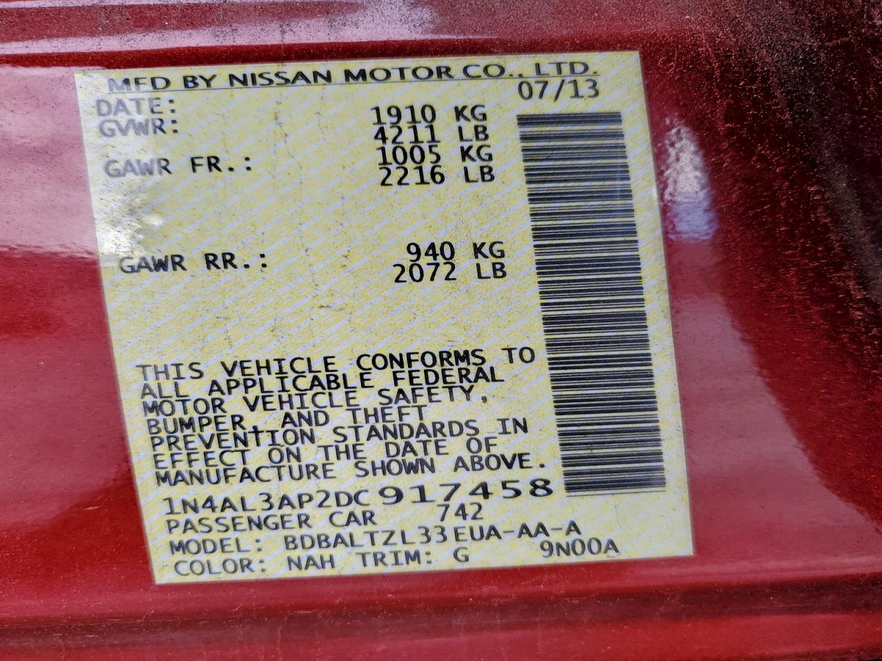 2013 NISSAN ALTIMA 2.5 photo 23