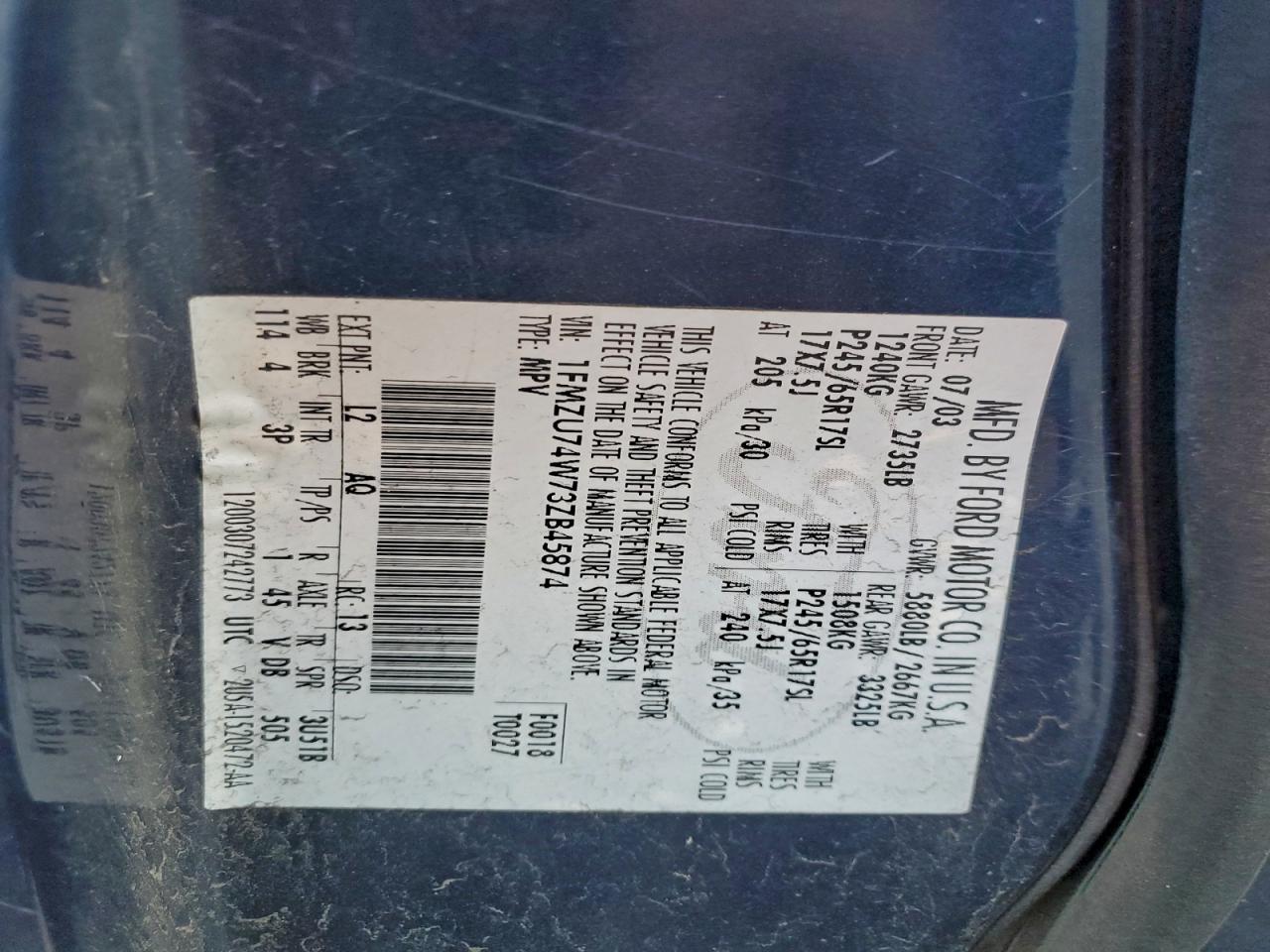 2003 FORD EXPLORER EDDIE BAUER photo 25