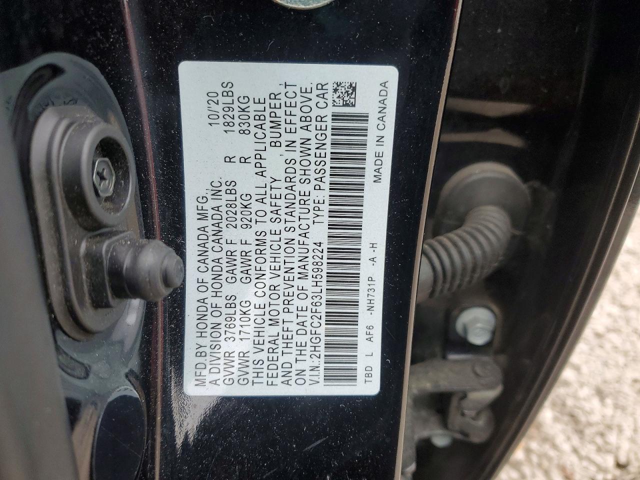 2020 HONDA CIVIC LX photo 12