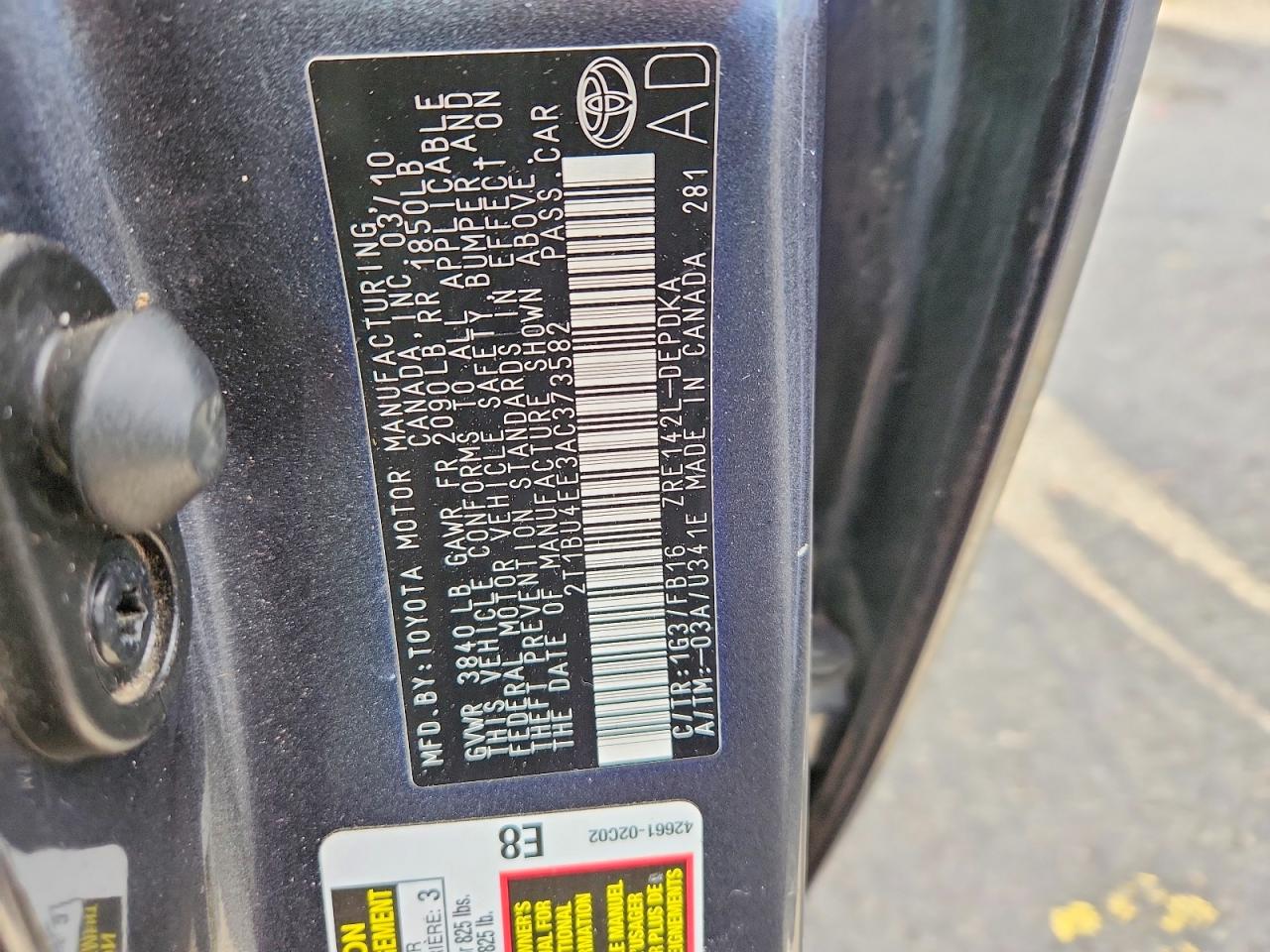 2010 TOYOTA COROLLA BASE photo 23