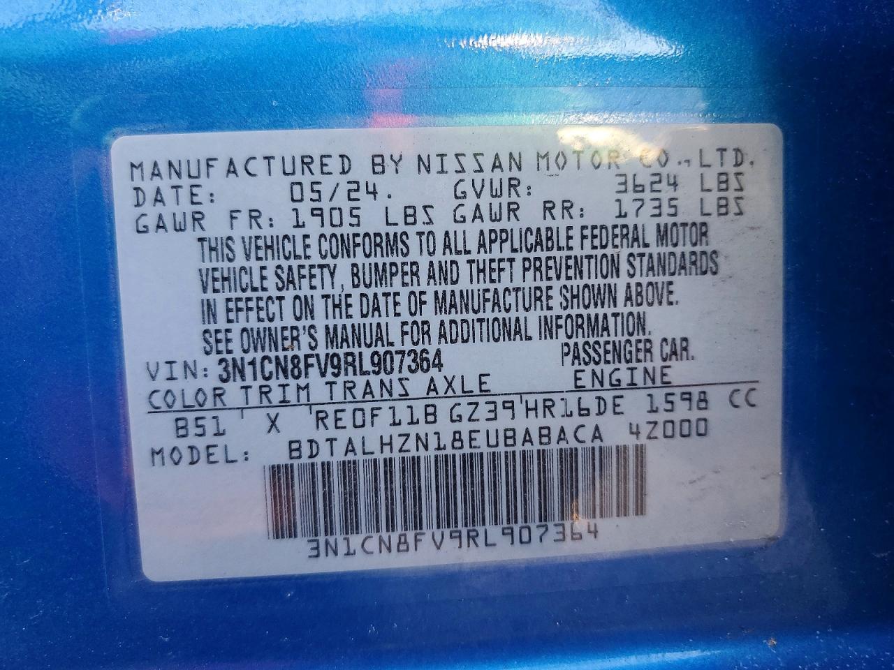 2024 NISSAN VERSA SR photo 13