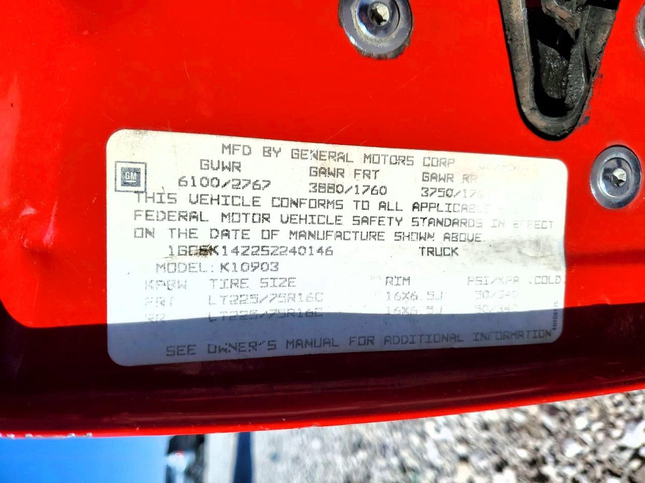 1995 CHEVROLET GMT-400 K1500 photo 12