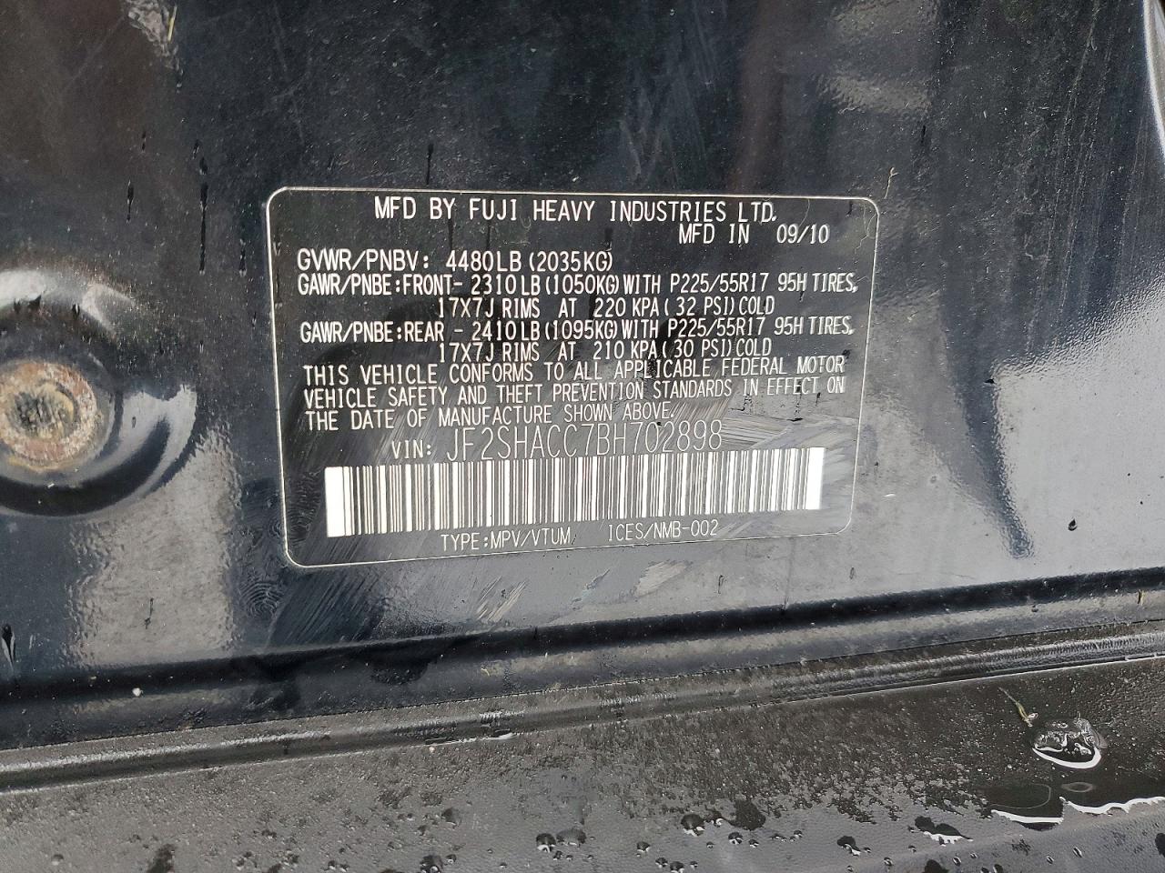 2011 SUBARU FORESTER 2.5X PREMIUM photo 25