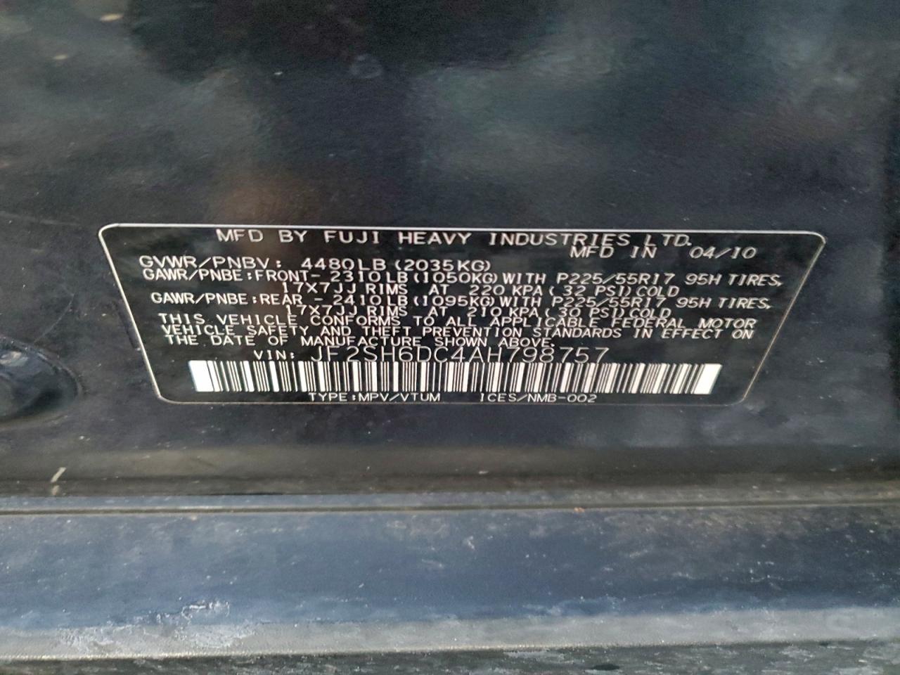 2010 SUBARU FORESTER 2.5X LIMITED photo 37