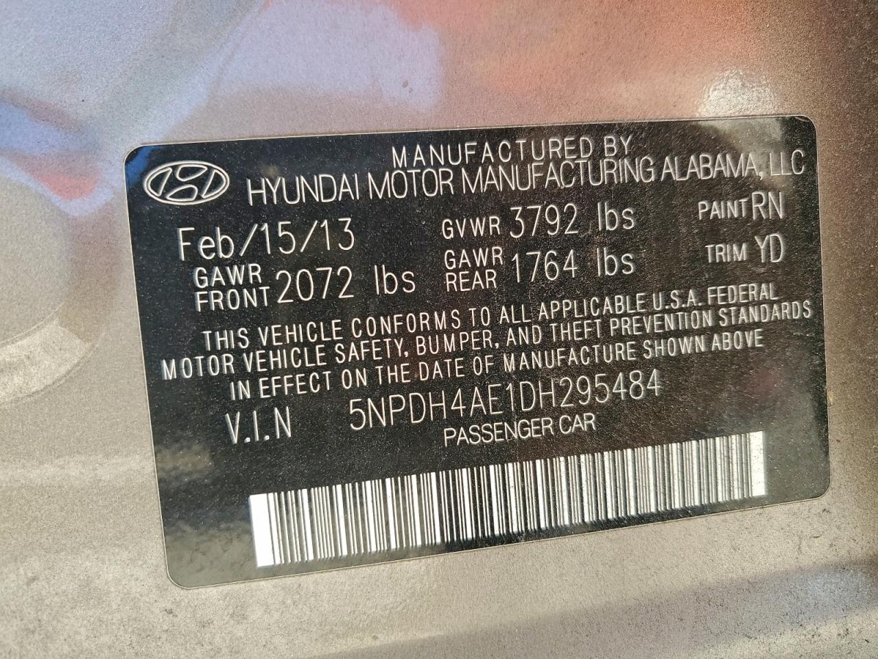 2013 HYUNDAI ELANTRA GLS photo 34