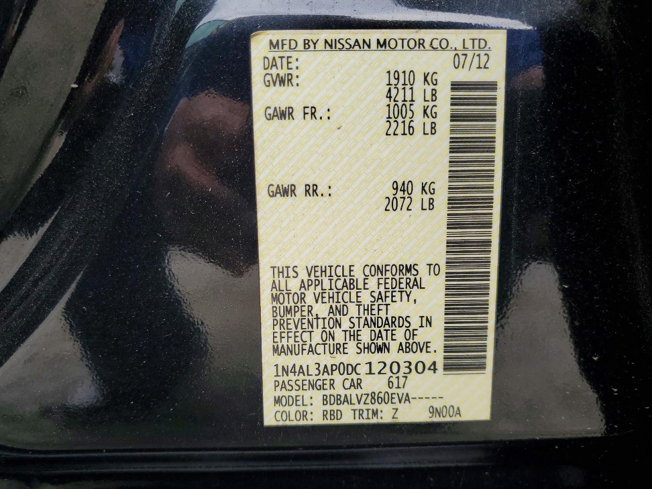 2013 NISSAN ALTIMA 2.5 photo 12